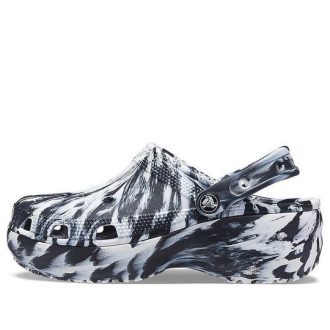 Crocs (WMNS) Classic Platform Marbled Clog “Zwart Wit” 207176-066