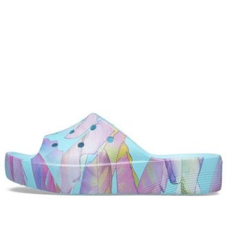 Crocs (WMNS) Classic Platform Palm Print Slide “Blauw Multi-Kleur” 208607-4NQ