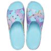 Crocs (WMNS) Classic Platform Palm Print Slide “Blauw Multi-Kleur” 208607-4NQ