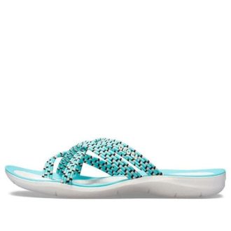 Crocs (WMNS) gebreide slippers blauw wit 205728-4DY