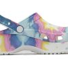 Crocs (WMNS) Klassieke klomp wolken Tie Dye print lichtgewicht comfortabele sportsandalen roze blauw 207151-94S