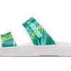 Crocs (WMNS) Klassieke tropische outdoor sportpantoffels met platte hak, witgroen 207183-94S