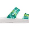 Crocs (WMNS) Klassieke tropische outdoor sportpantoffels met platte hak, witgroen 207183-94S