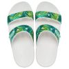 Crocs (WMNS) Klassieke tropische outdoor sportpantoffels met platte hak, witgroen 207183-94S