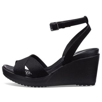 Crocs (WMNS) Leigh II Cross Strap Ankle Wedge Sandalen “Zwart” 204950-060