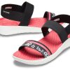 Crocs (WMNS) LiteRide Pattern Outdoor Open Toe Zwart Rood Sandalen “Zwart Rood” 205868-066