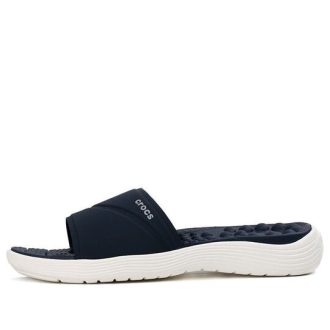 Crocs (WMNS) Reviva lichtgewicht, comfortabele, platte, casual, diepblauwe pantoffels 205474-462