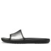 Crocs (WMNS) Sloane Shine Low Slide Flat Casual Zwart Zilver Slippers “Zwart Zilver” 206921-001