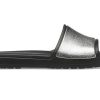 Crocs (WMNS) Sloane Shine Low Slide Flat Casual Zwart Zilver Slippers “Zwart Zilver” 206921-001