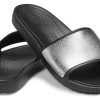 Crocs (WMNS) Sloane Shine Low Slide Flat Casual Zwart Zilver Slippers “Zwart Zilver” 206921-001