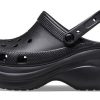 Crocs (WMNS) Small Whale Retro Crocs dikke zool zwarte sandalen 206302-001
