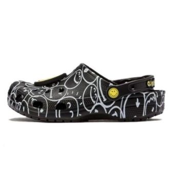 Crocs (WMNS) Smiley World Classic Clogs “Zwart Wit Geel” 873137