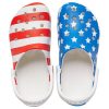 Crocs (WMNS) USA Patroonprint Lichtgewicht Comfortabele Sandalen Blauw Rood 205974-94S
