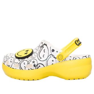 Crocs (WMNS) x Smiley World Charm Classic Platform Clogs “Geel Wit” 207980-94S