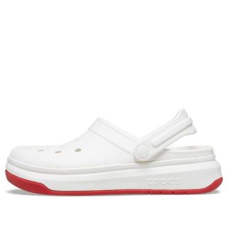 Crocsband Full Force Dikke Zool Sandalen Wit Rood Unisex 206122-100