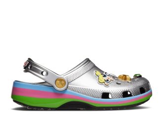 De Powerpuff Girls x Classic Clog Kids “Metallic Silver”